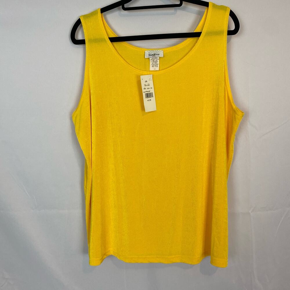 Sun Fire U.S.A. Women's Yellow Tank Top - Size 2X, Sleeveless, NWT
